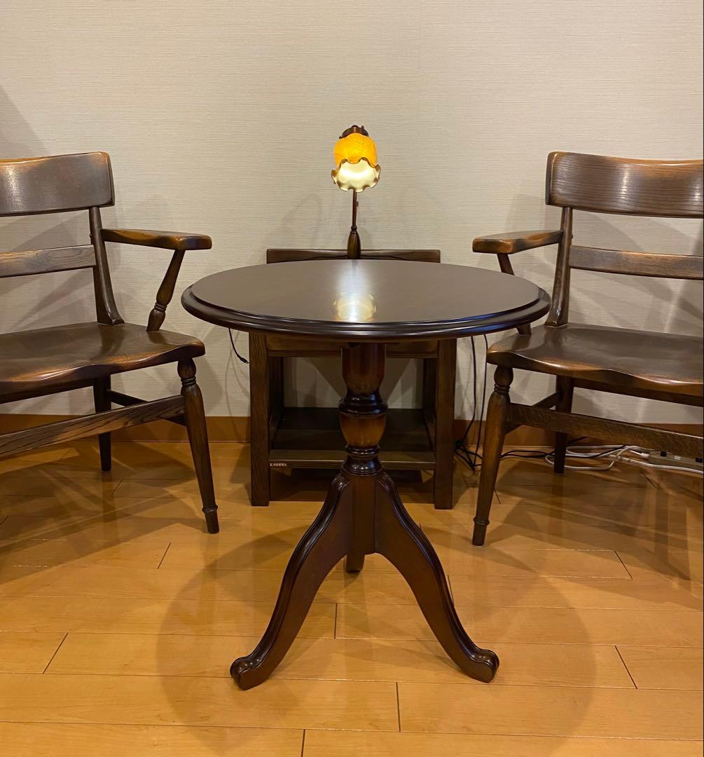 H*p様 値下げ　カリモク家具 円形テーブルTC7029NK コロニアル