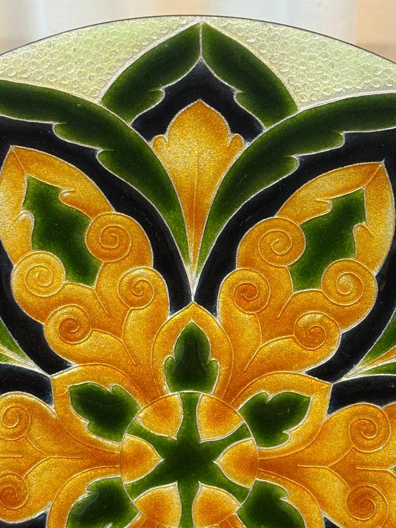 七宝焼き　飾皿　大皿　安藤七宝　24センチ　美術　芸術