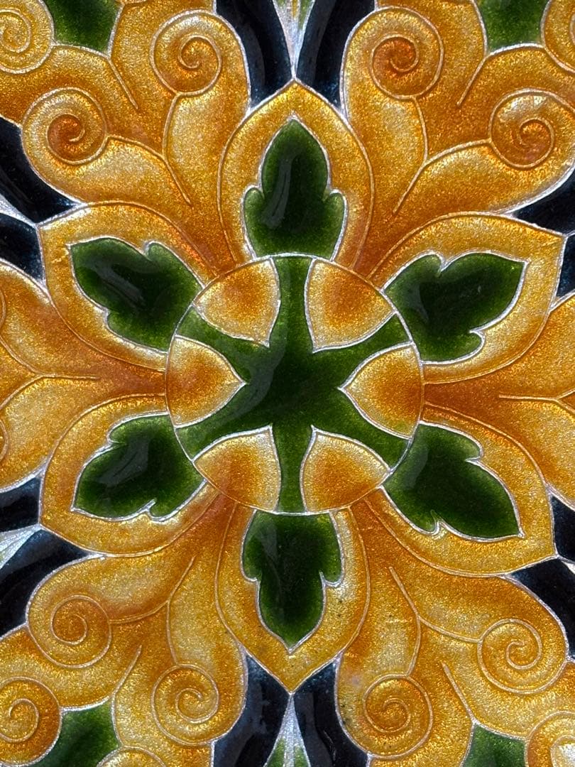 七宝焼き　飾皿　大皿　安藤七宝　24センチ　美術　芸術