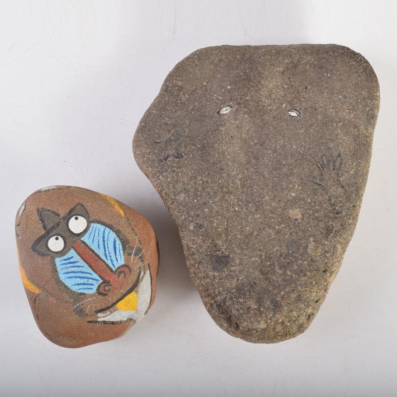 天然石　石絵　ゲゲゲの鬼太郎図　早銘　14点　M　8344A