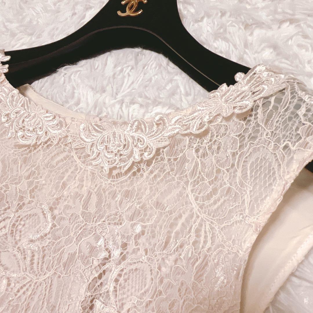 高級 東京ソワール マザーズ ドレス ロング ドレス レース ボレロ ベージュ