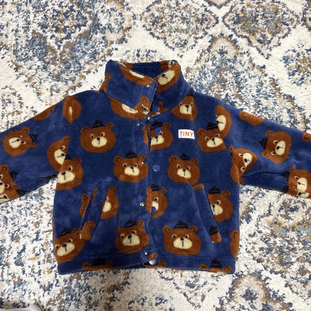 値下げ　TINY クマ柄 フリース　アウター 2Y タイニーコットンズ