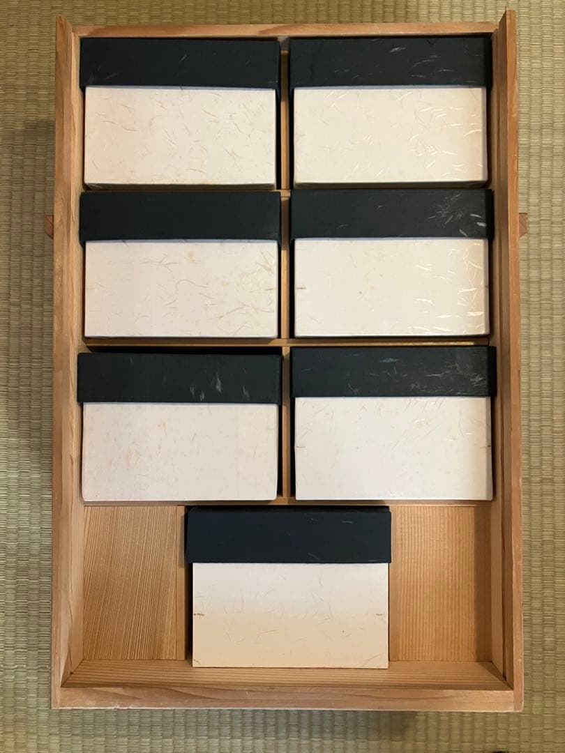 茶道　茶碗　和楽造　楽七種茶碗セット　桐外箱　小箱　栞付属