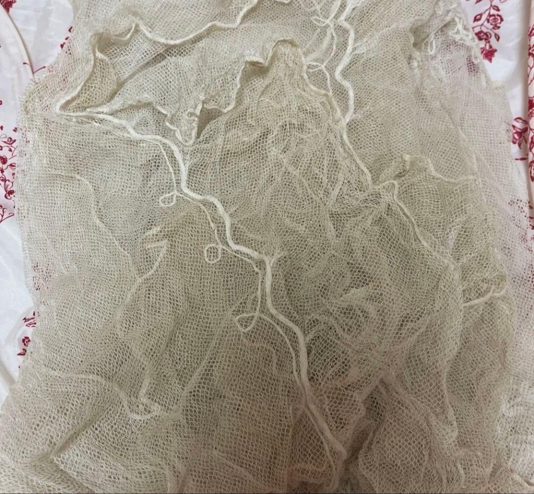 フランスアンティーク♡リボン花籠柄レースベッドカバー