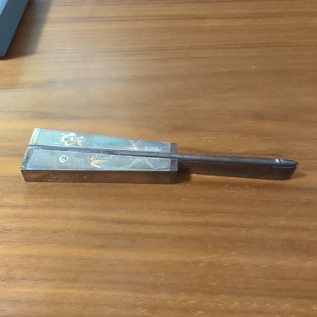 銀製楊枝入れ　横綱若乃花