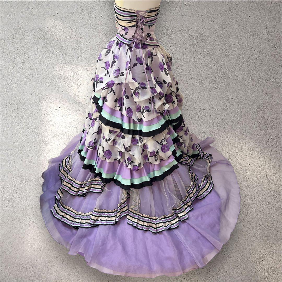 【希少】シェーナドゥーノ 神田うの カラードレス 花柄 紫 結婚式