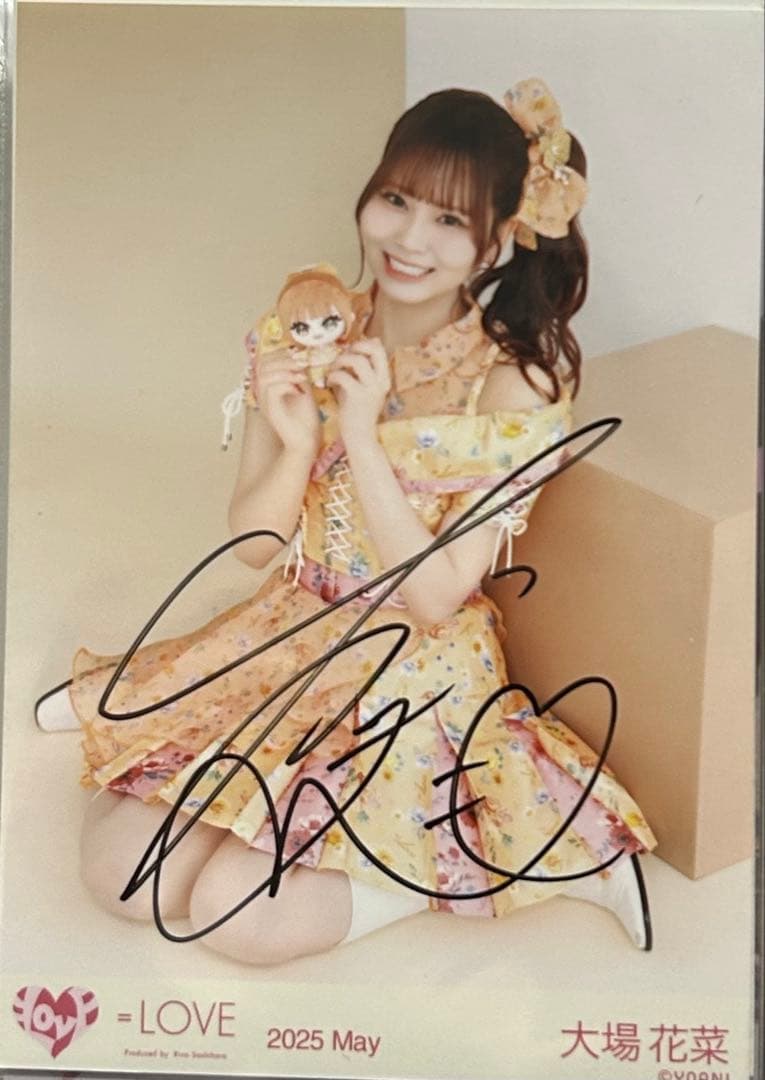 大場花菜 直筆 生写真 モーリー ヒキ イコラブ