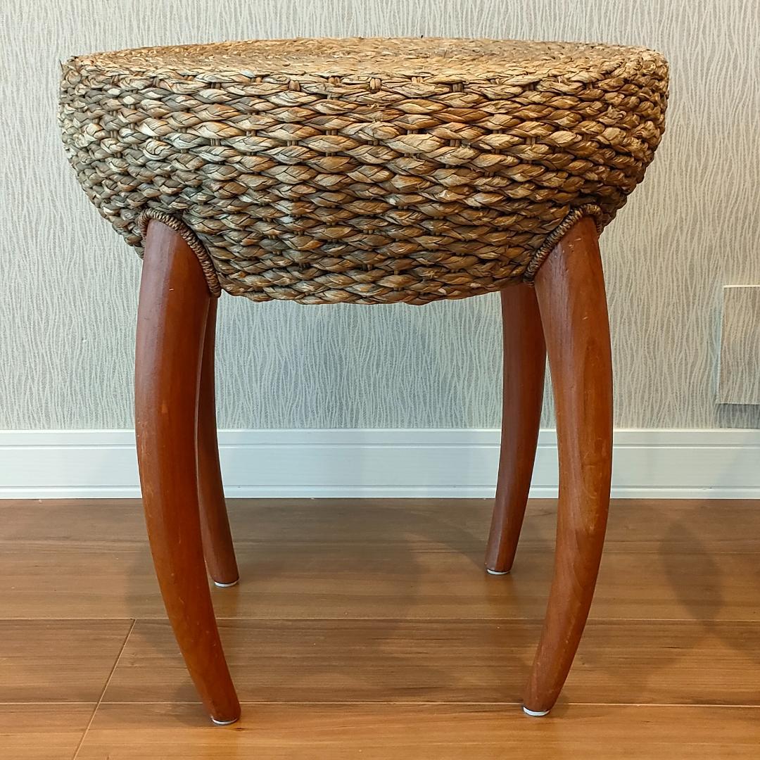 アジアン家具　スツール　ローテーブル　ラウンド　2台セット