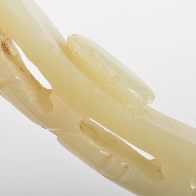 中国　玉石白玉彫刻　龍刻　帯鉤　筆架　置物　V　R7200