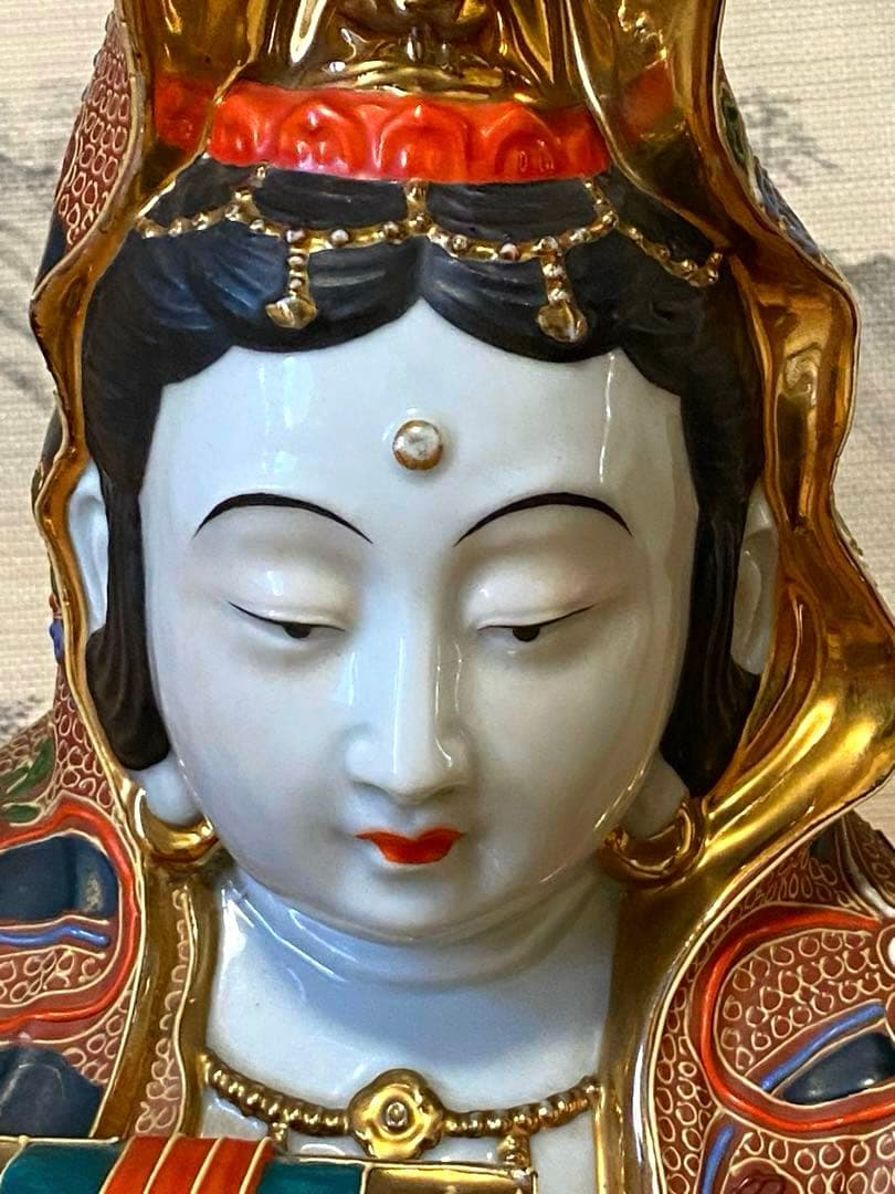 九谷焼　観音像　訳あり