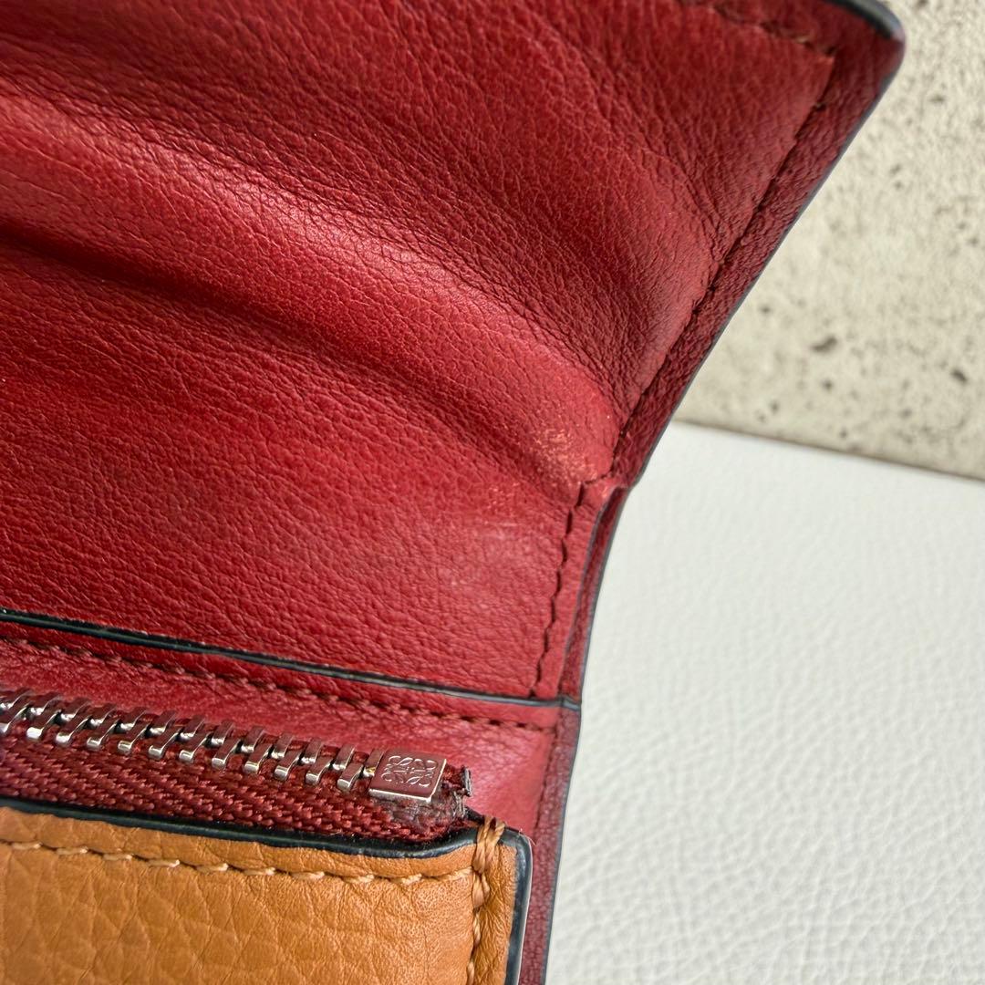 ま*ん様 LOEWEロエベ バーティカル ウォレット 3つ折り 折りたたみ財布