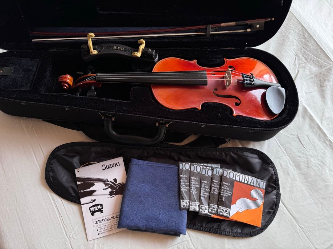 分数 バイオリン 1/2 suzuki No.230 弦 肩当 弓 ケースセット