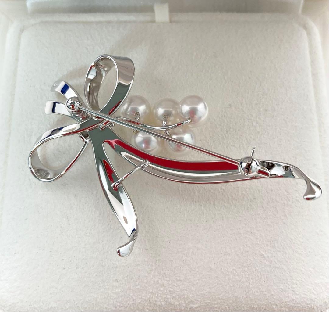 【新品未使用品】ミキモト パール ブローチ フラワー リボン 愛子様 付属品一式