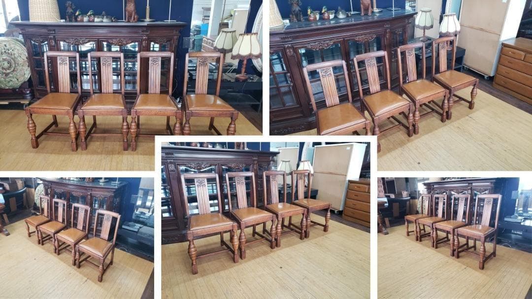 f24 　アンティーク イギリス製 ドローリーフ テーブル　椅子セット