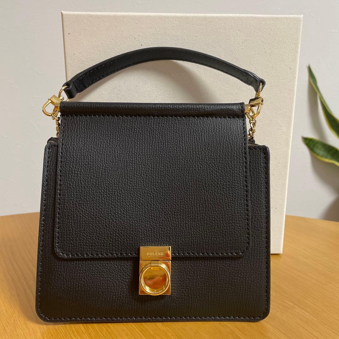 POLÈNE Numéro Sept Mini ブラックハンドバッグ