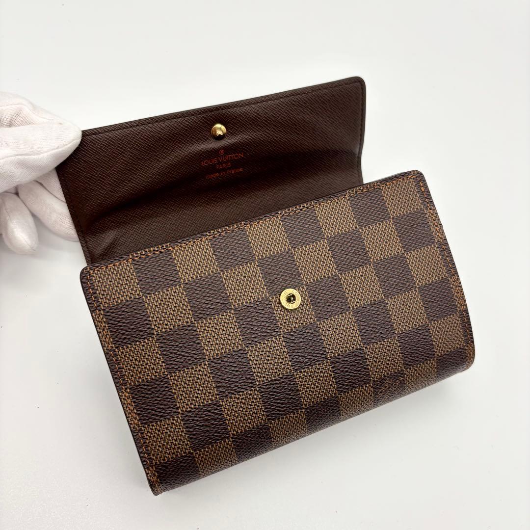 【極上美品】ルイヴィトン ダミエ ポルトトレゾール エテュイ パピエ 折り財布