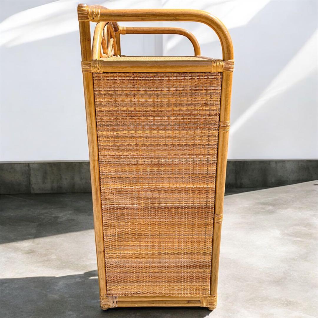 【希少家具】ラタン 籐 6段チェスト タンス ヴィンテージ