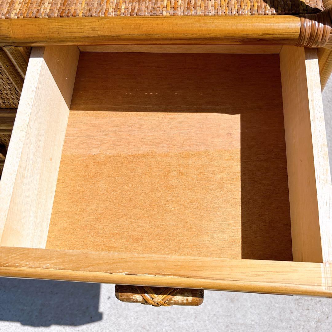 【希少家具】ラタン 籐 6段チェスト タンス ヴィンテージ