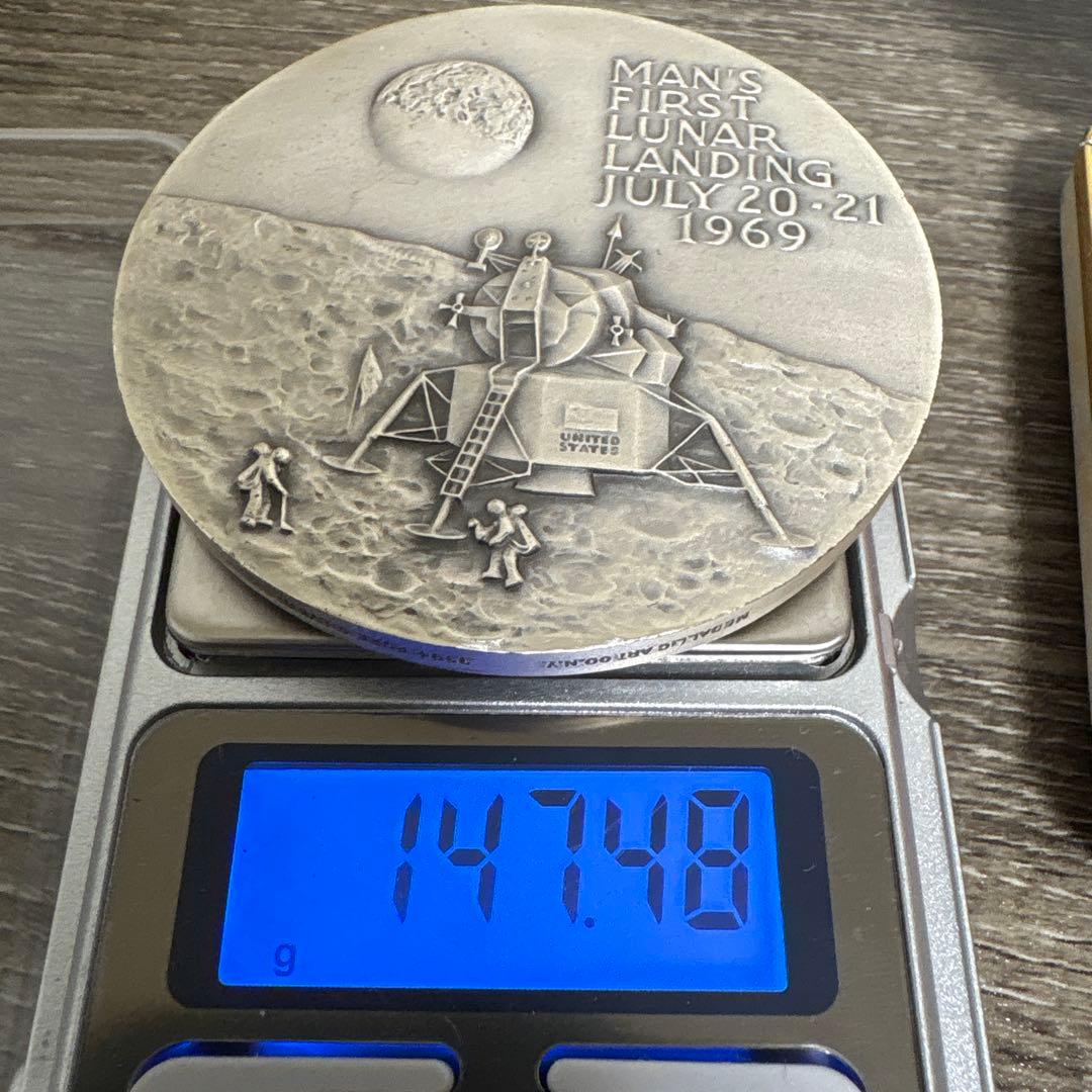 Apollo 11 約150g 純銀メダル 1969年 人類初の月面着陸