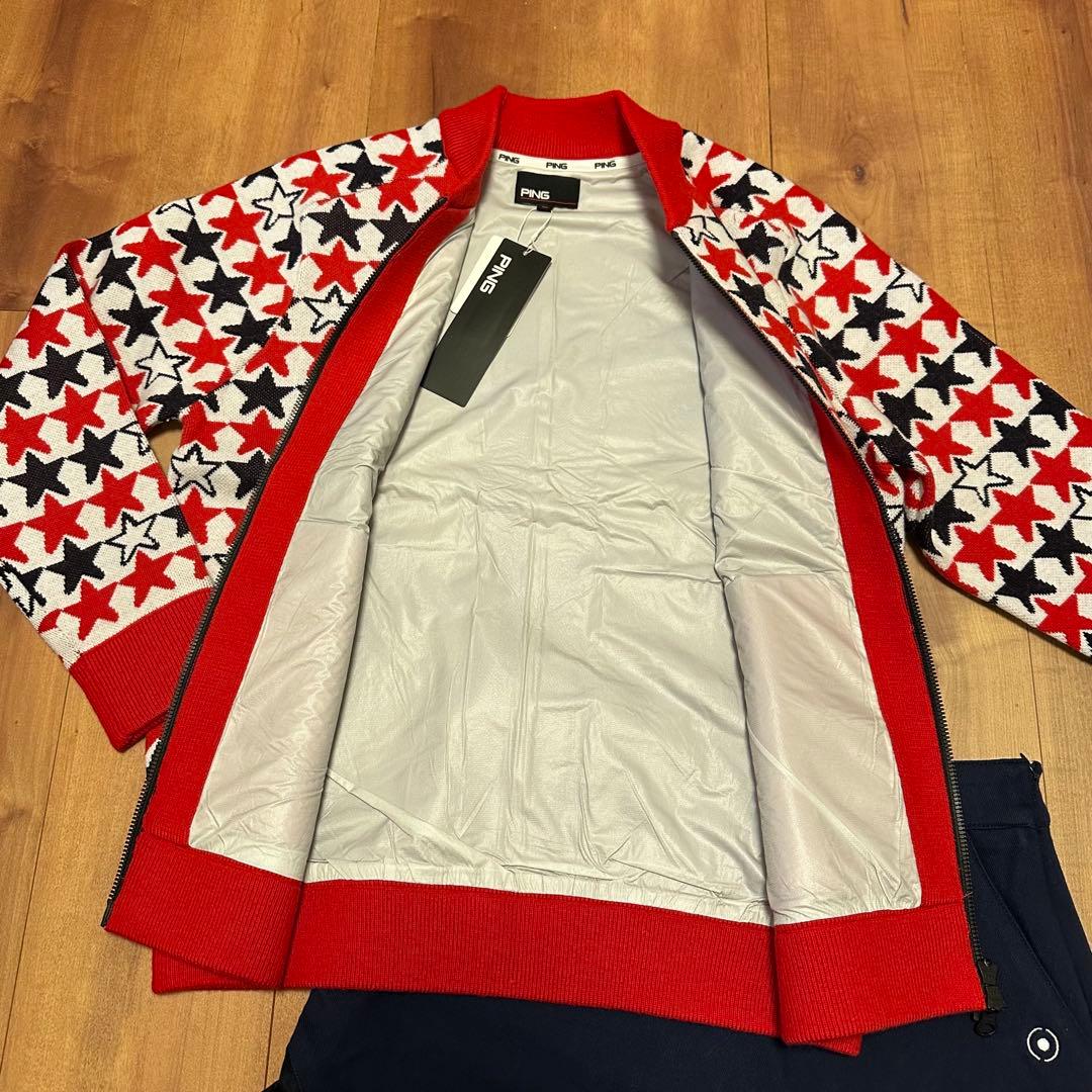 裏地付き　防風　ニット　アウター　保温スカート　セットアップ　秋冬　真冬ゴルフ