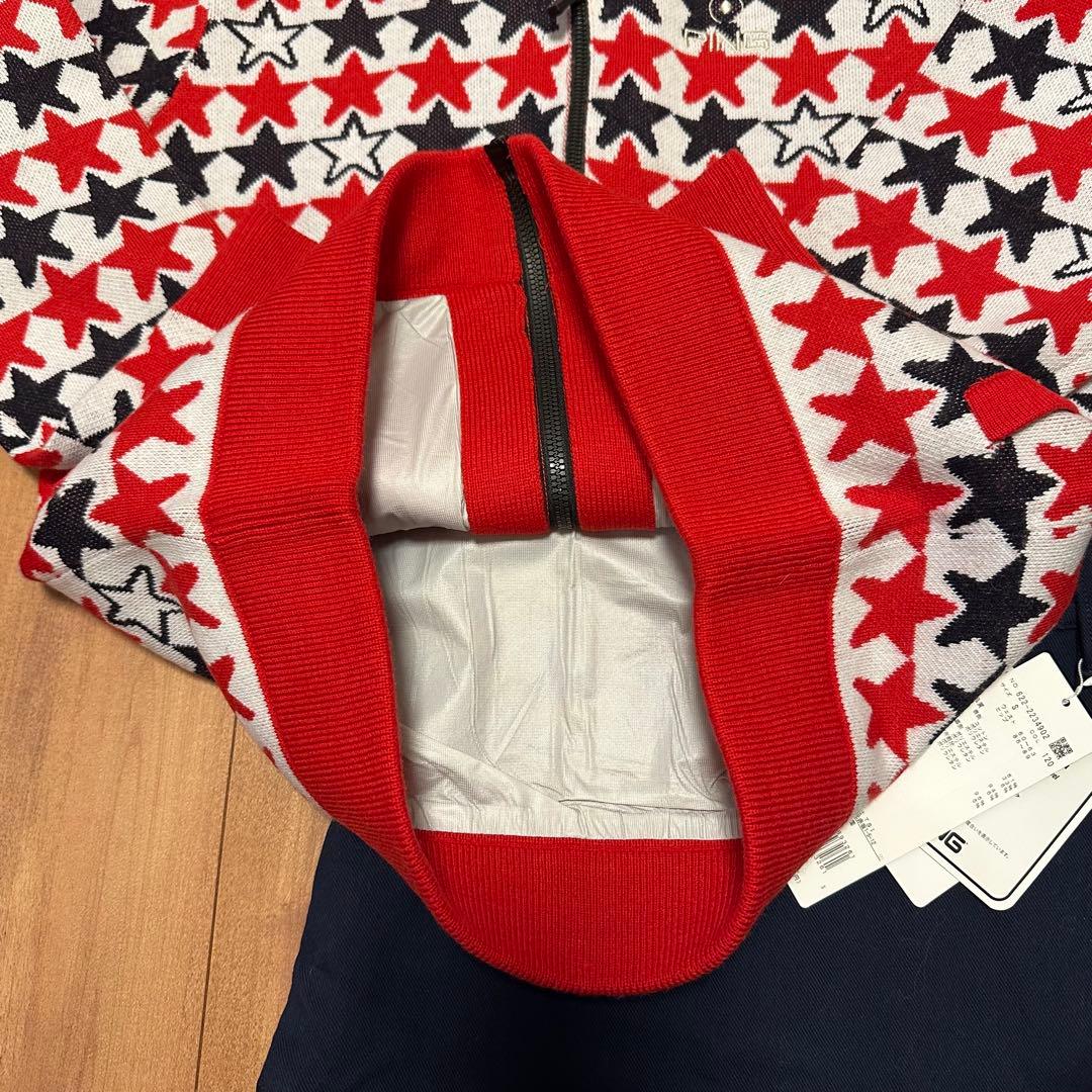 裏地付き　防風　ニット　アウター　保温スカート　セットアップ　秋冬　真冬ゴルフ