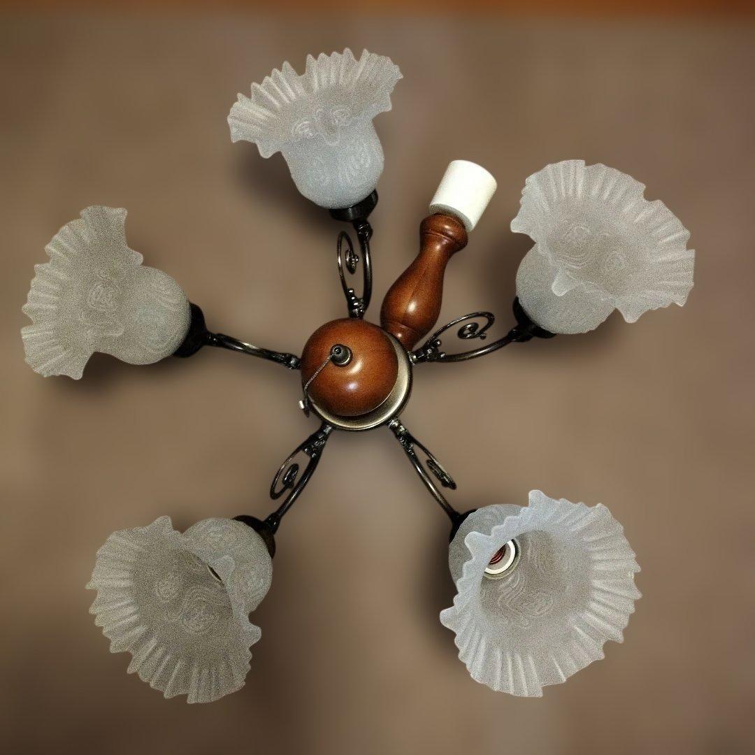 KISHIMA フリルランプ 5灯 シャンデリアGEM-859C キシマ