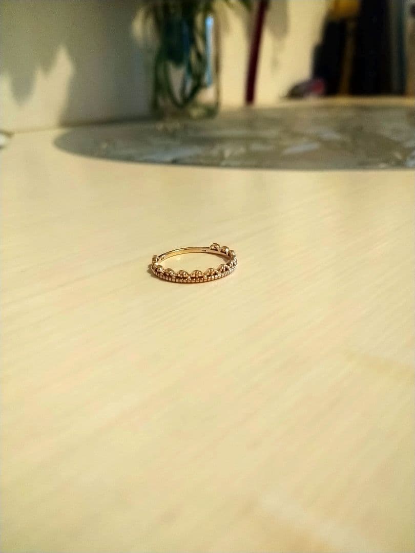 ete　ｋ１０ＹＧ　ティアラクラウンレースリング　 ９号