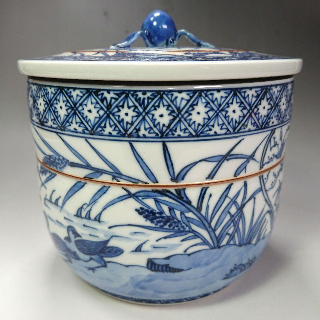 Ｓ２４６ 水指 『祥瑞花鳥画』『叶松谷造』『桃摘み』共箱 茶道具