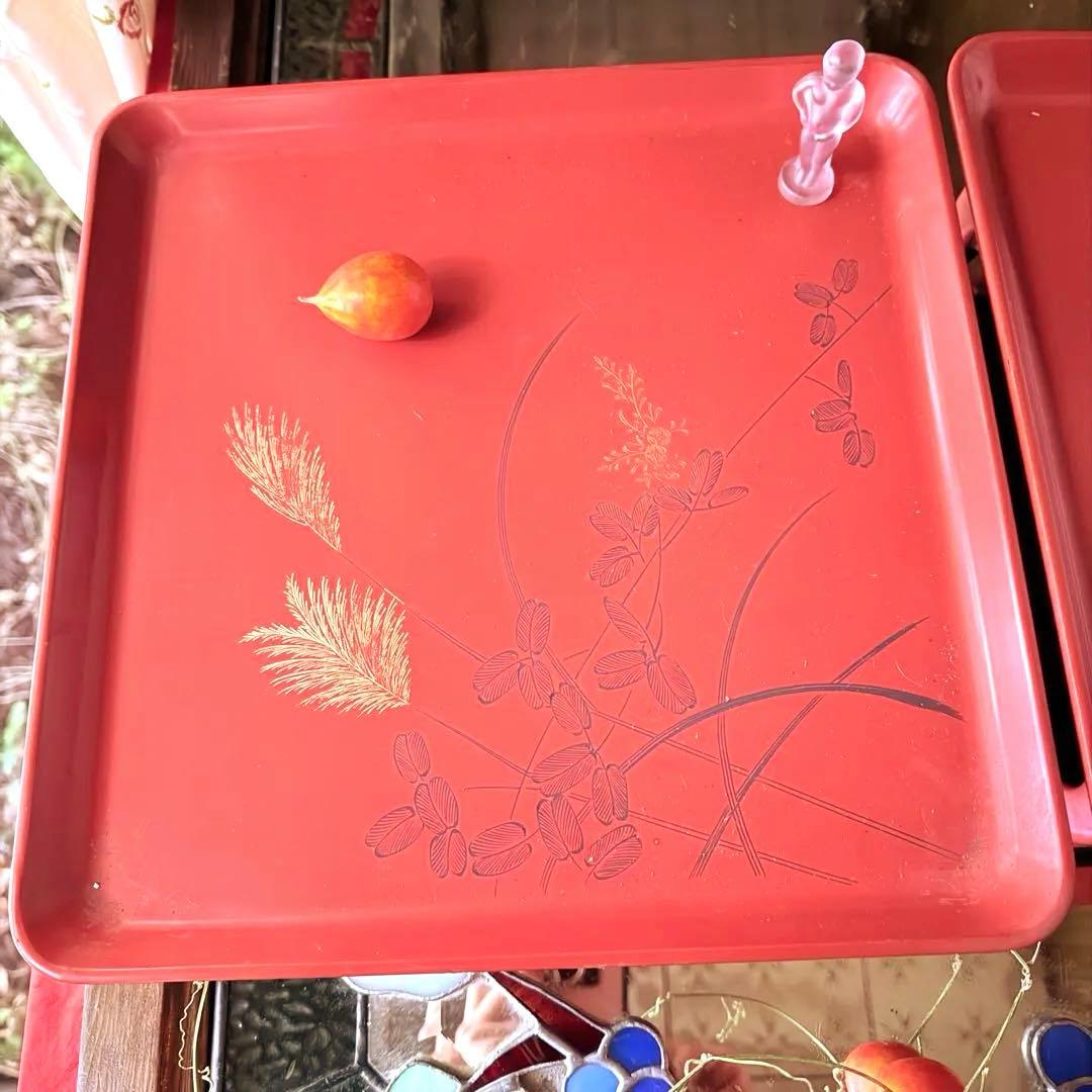 2209様感謝‼️特別価格‼️節目JAPAN GOZENGOLDすすき沈金朱御膳5客