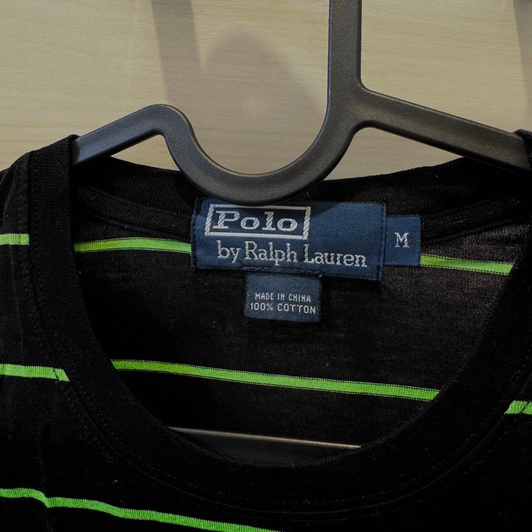 S*o様 【POLO Ralph Lauren】長袖Tシャツ 黒と蛍光緑のボーダ