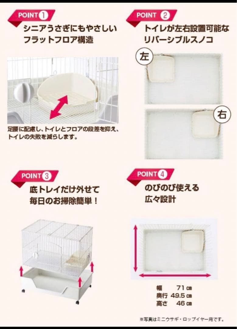 GEX ラビんぐ フラットフロア70 ミニウサギ・ロップイヤー用