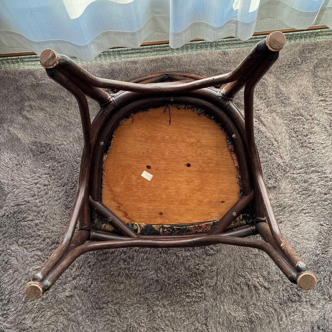 マルニ製　ラタン花柄クッション付き椅子 アンティーク　1脚