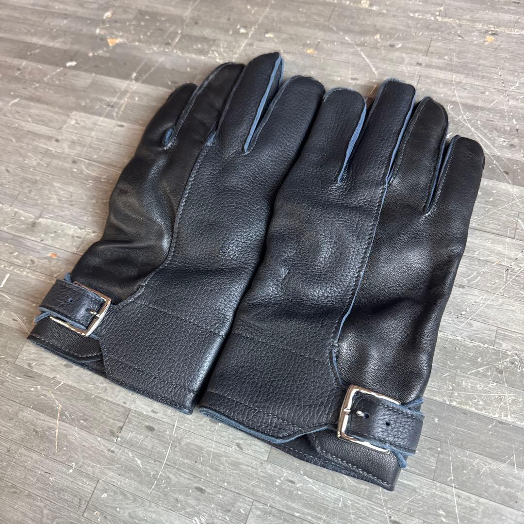 エルメス メンズ レザー グローブ ブラック 手袋