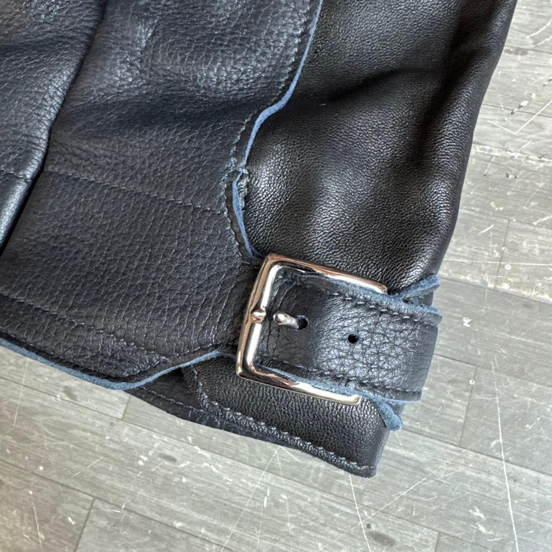 エルメス メンズ レザー グローブ ブラック 手袋