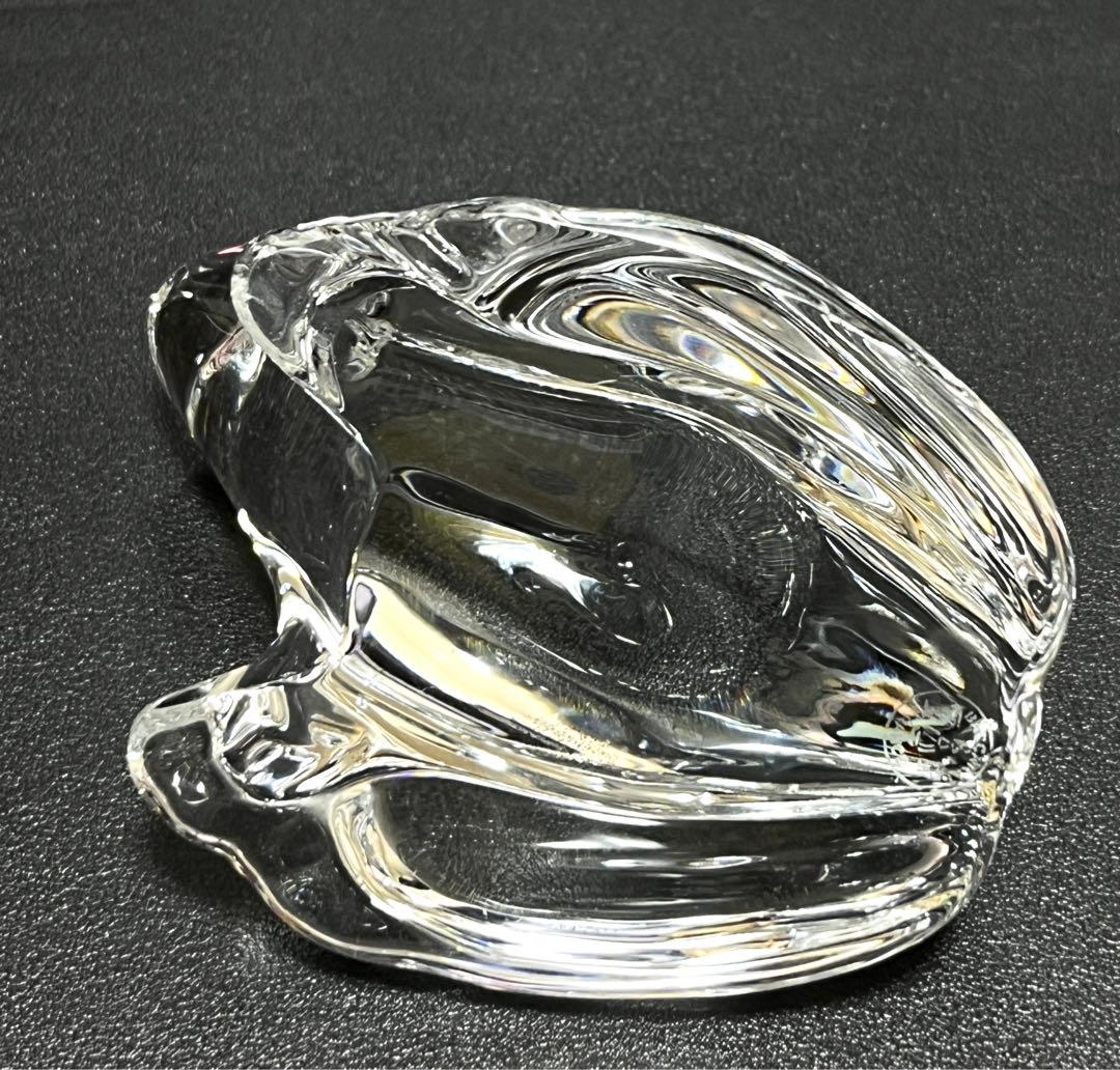 【美品】【縁起物】バカラ Baccarat カエル 置物 ペーパーウェイト