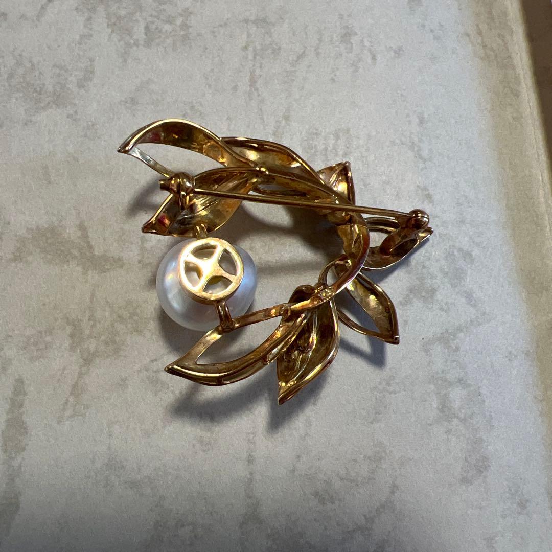 う*ん様 K18 南洋真珠 ブローチ 1983年製