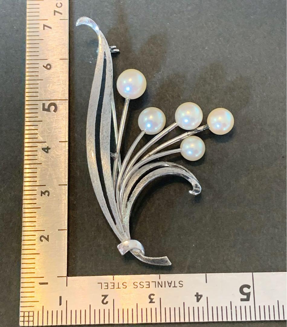 ミキモトMIKIMOTO 本真珠ブロッチパールブロッチ銀製あこや真珠