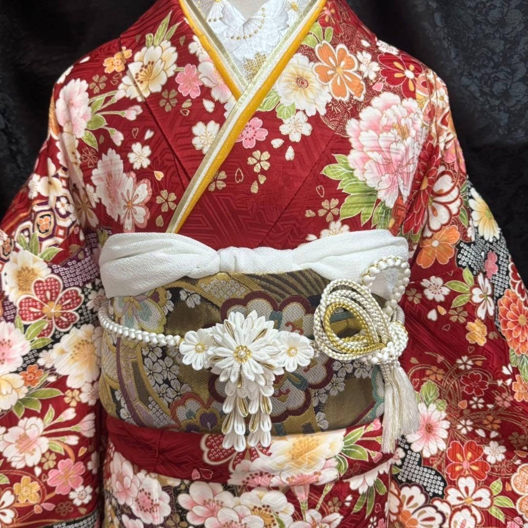 美品　古典　地紋　金彩　刺繍　逸品　フルセット　振袖　振り袖