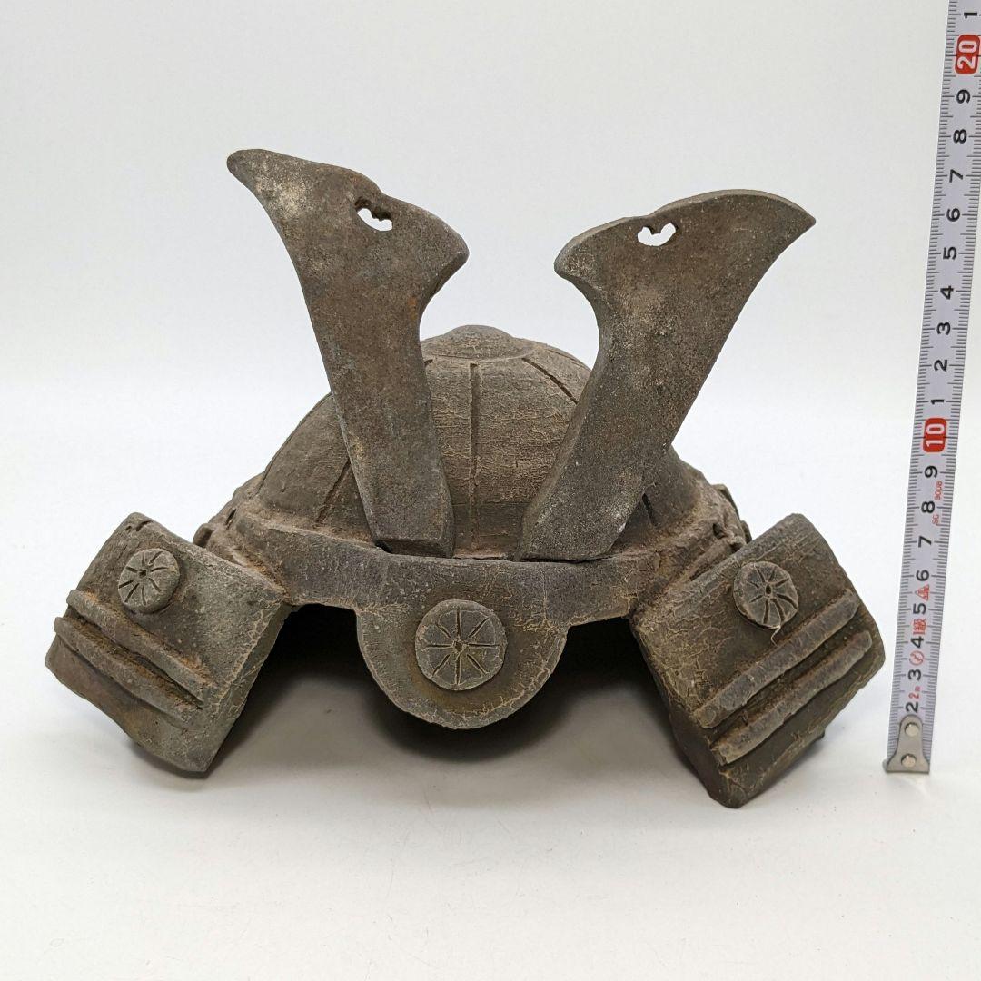 西川政彦 備前焼 兜2種 合箱 カブト 鎧兜 端午の節句 置物 細工物 西川政美