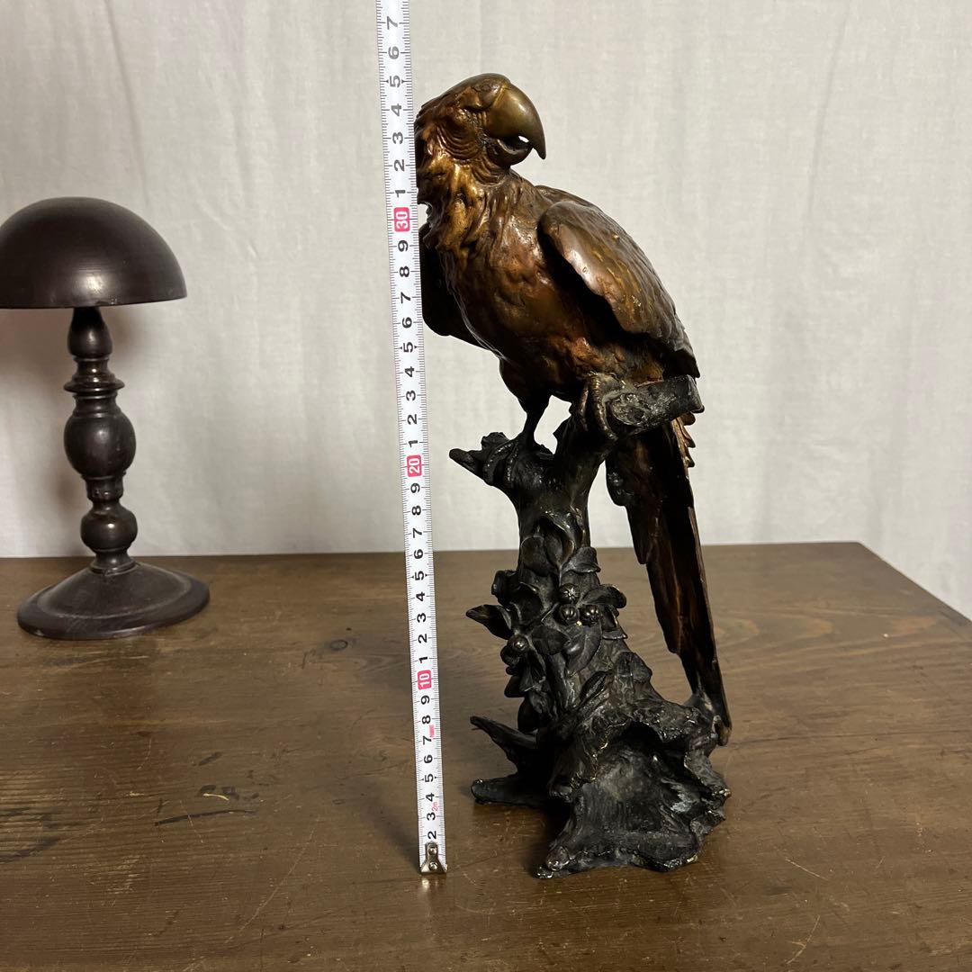古雑貨アンティーク◾️真鍮製 オウム 鳥 置物 / オブジェ