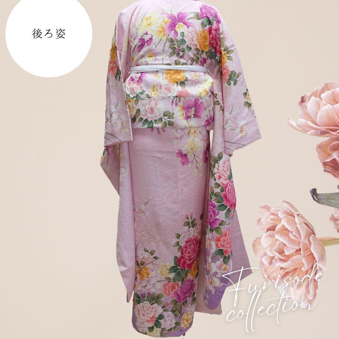 振袖フルセット 淡いピンク 薔薇柄 成人式　Sサイズ　卒業式
