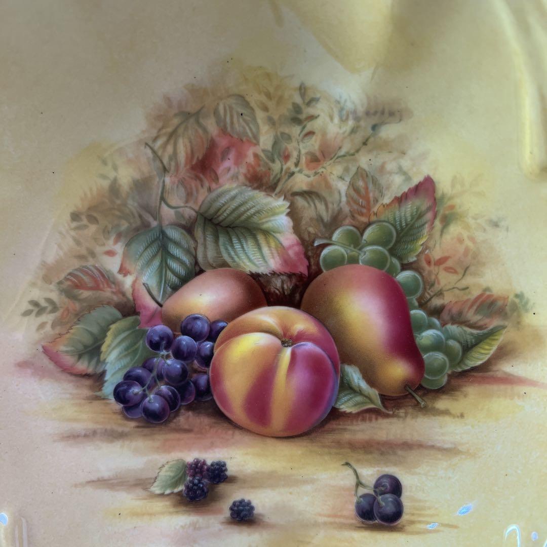 エインズレイ オーチャードゴールド 透し 陽刻紋 ボール プレート 深皿 美品