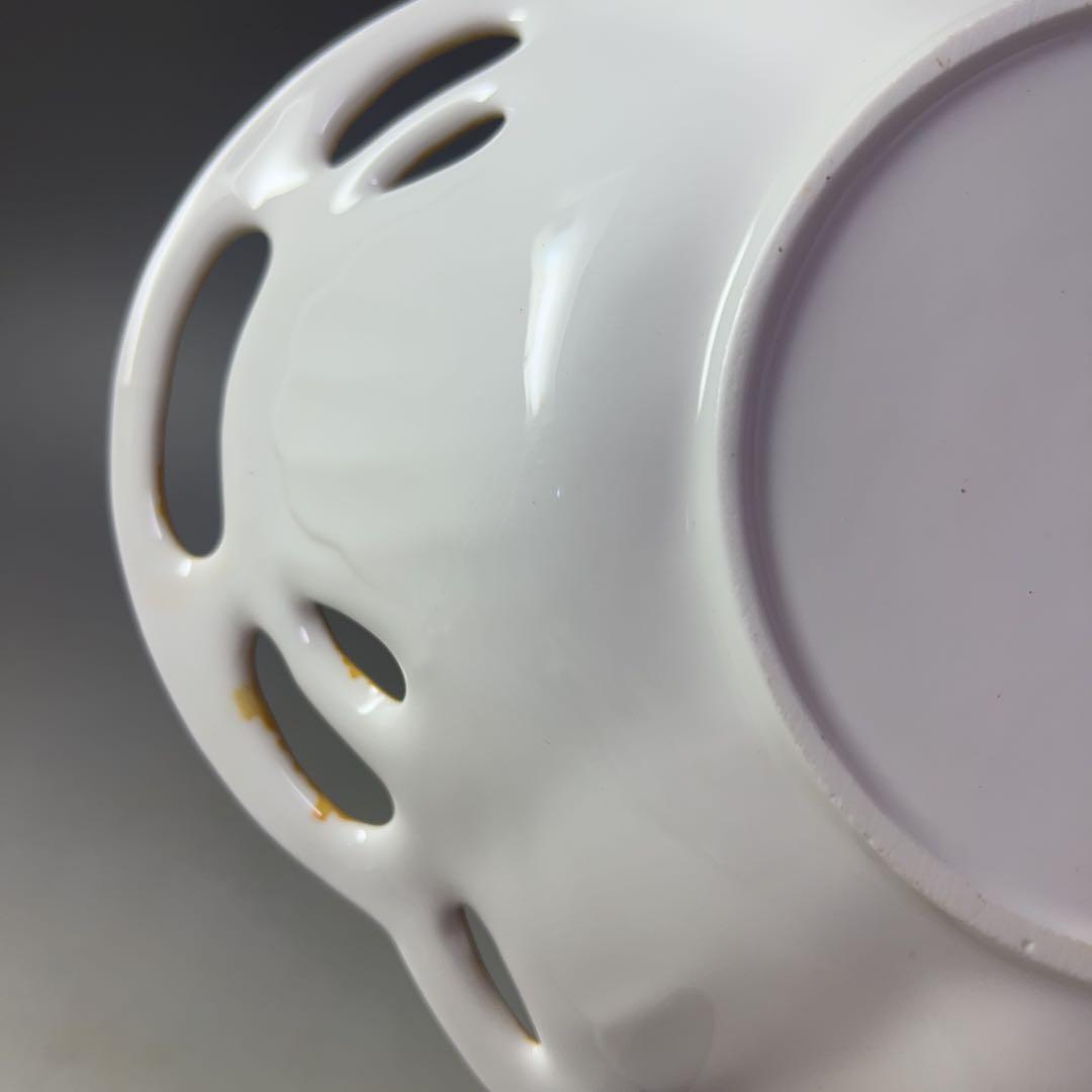 エインズレイ オーチャードゴールド 透し 陽刻紋 ボール プレート 深皿 美品