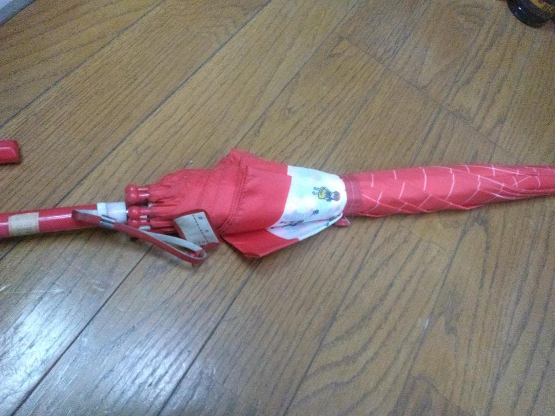 ④レトロ　昭和の傘　女の子　赤　50cm　未使用　未開封　アンティーク　可愛いな