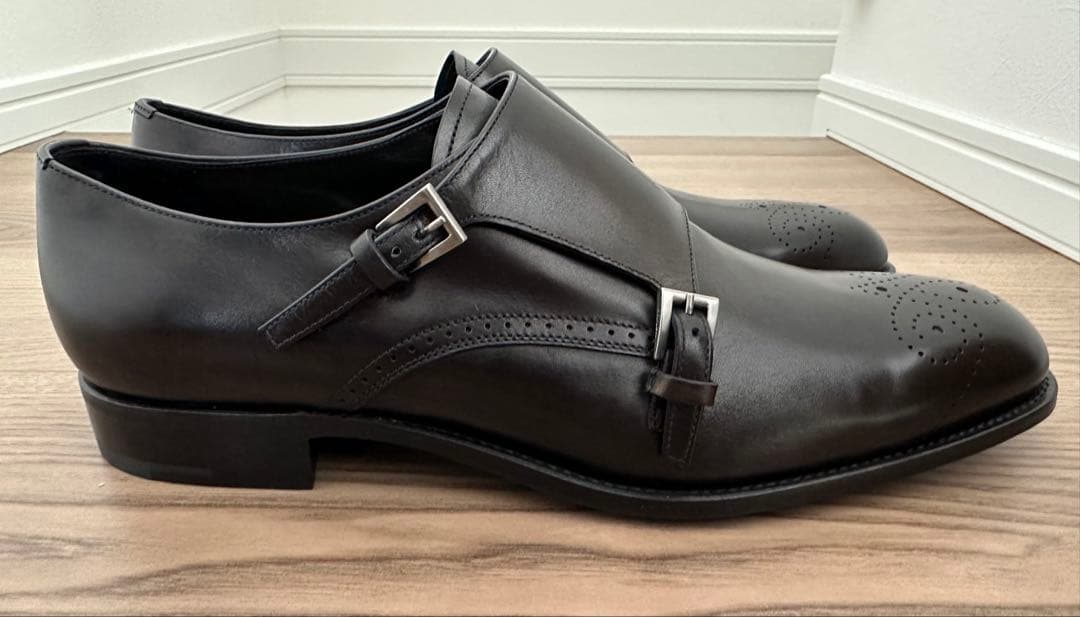 靴 PRADA Double Monk Strap Leather Shoes