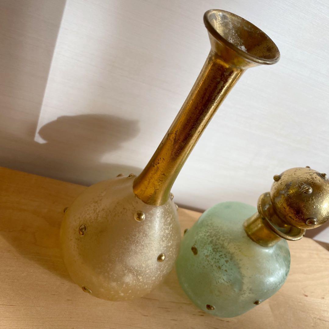 ムラーノガラス ヴェネチアングラス 花瓶とガラスの容器セット