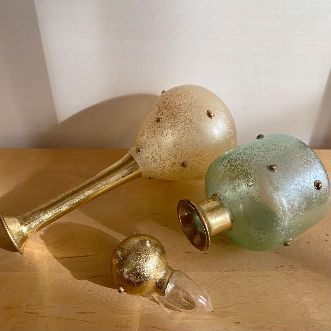 ムラーノガラス ヴェネチアングラス 花瓶とガラスの容器セット