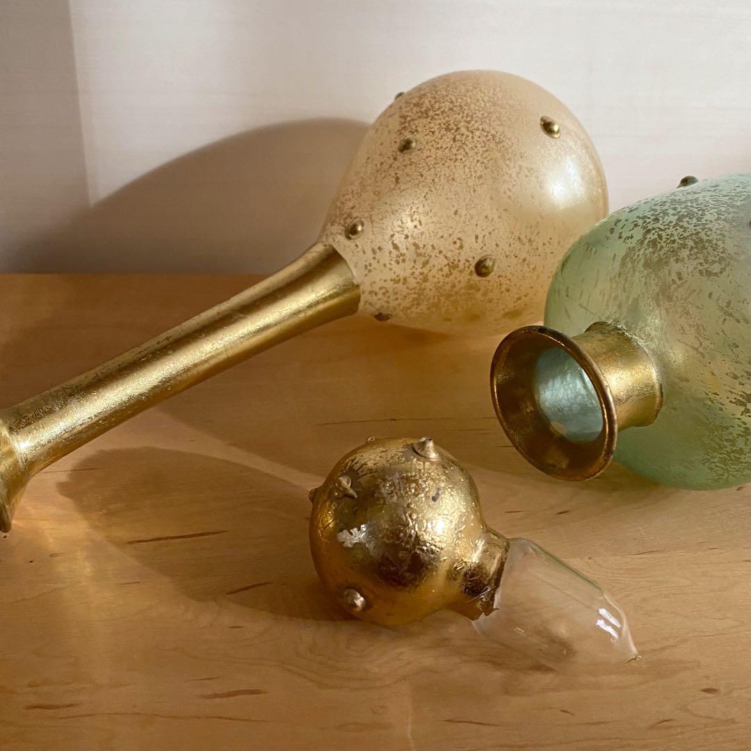 ムラーノガラス ヴェネチアングラス 花瓶とガラスの容器セット