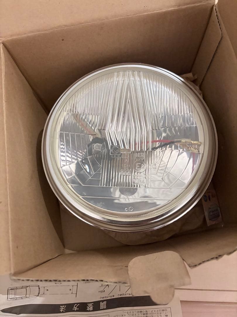 CIBIE ヘッドライト 140 円形 凹みレンズ　当時物箱取り付け説明書付