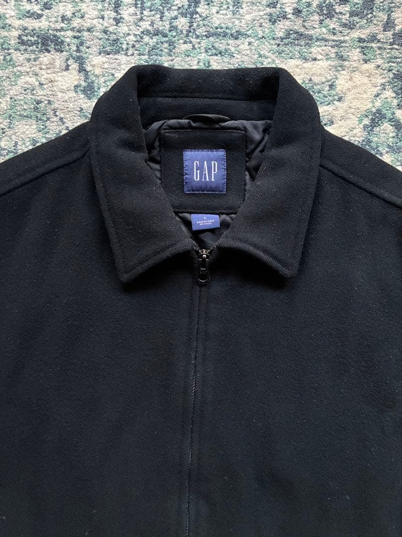 00s OLD GAP ウール ドリズラージャケット ブラック 裏地キルティング